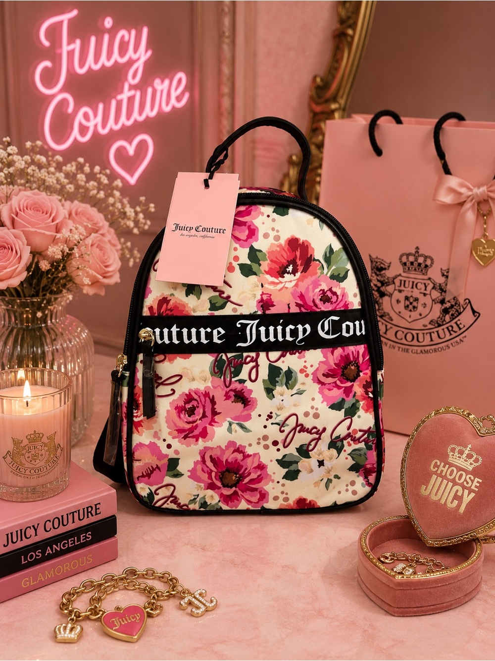 Juicy couture our zips say it all backpack purse